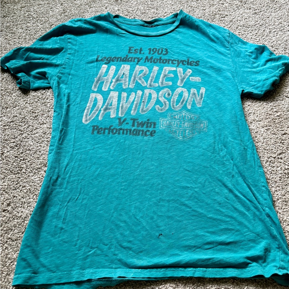 Vintage Harley-Davidson Turquoise V-Twin Tee